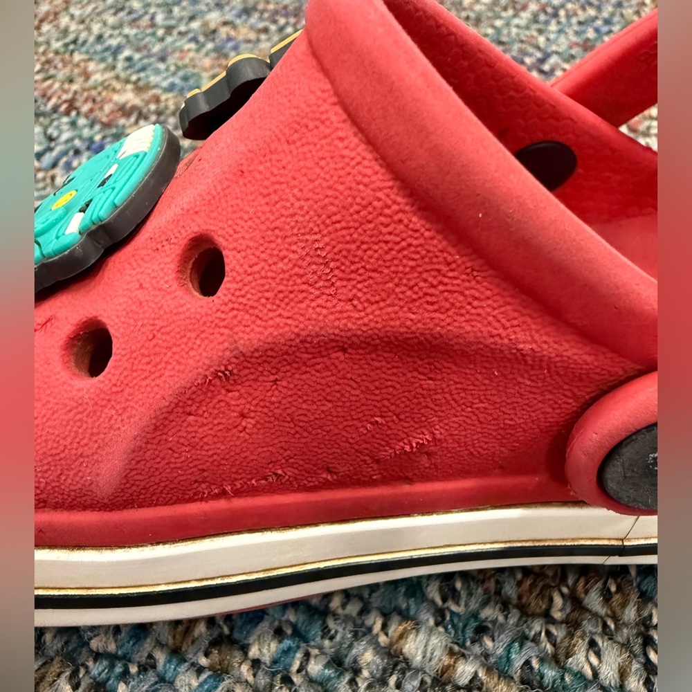 CROCS Kids' Red Classic Clogs with Cars Character Charms - Picture 7 of 12